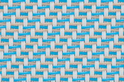 Toile Satiné 5500 de Mermet, coloris M02 Blanc Turquoise Sable